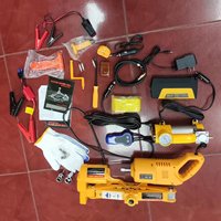 HF3ST Factory Cric électrique 6 en 1 DC12V 3T, compresseur, clé dynamométrique, batterie externe, kit d'outils d'urgence, cric de levage de moteur pour voiture