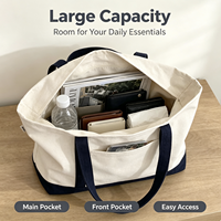 Sac fourre-tout en toile uni SHIPSHAPE avec poche avant, grand sac de shopping à bandoulière personnalisable, plusieurs couleurs pour la vente en gros