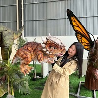 Marionnette de dinosaure Ankylosaurus en silicone ultra-réaliste avec bouche mobile et son, jouet en peluche animé pour intérieur, centre commercial, garderie