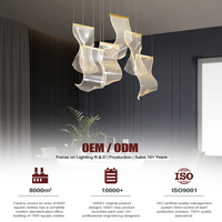 Projet de décoration intérieure personnalisé grand luminaire suspendu en acrylique lustre LED moderne pour hôtel et villa