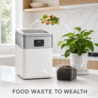 Composteur Électrique Microbien pour Déchets Alimentaires 5kg, Lot Quotidien, Fermentation 40°C, Inodore, Engrais Organique, Machine de Cuisine Domestique