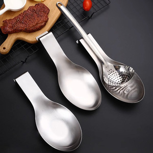 Juego de cucharas de acero inoxidable, 3 uds., utensilios de cocina de forma irregular de color sólido para servir y cocinar - Product Image 1