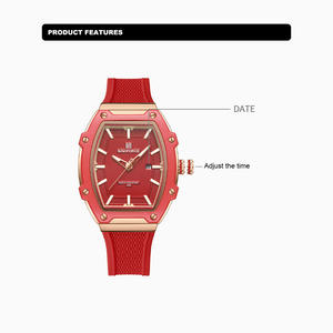 Reloj de Cuarzo NAVIFORCE 8069 para Mujer, Elegante, con <span class=keywords><strong>Calendario</strong></span>, Correa de Silicona, Manecillas Luminosas, Resistente al Agua - Product Image 3