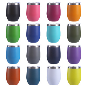 เหยือกไวน์สุญญากาศผนังสองชั้นแก้วสแตนเลสแก้วทัมเบลอร์พร้อมฝาปิด12ออนซ์ผลิตภัณฑ์ยอดนิยม - Product Image 1