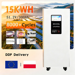 แบตเตอรี่ลิเธียม EU Stock Touchable Screen 15kwh 51.2v 300ah 10KW พร้อมล้อสำหรับจัดเก็บพลังงาน - Product Image 1