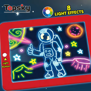 Penjualan laris bantalan gambar fluoresensi ajaib 3D edukasi mainan lukisan seni kreatif papan tulis plastik untuk anak-anak - Product Image 3