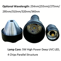 Lampe torche LED UVC haute puissance C8 5W 340nm 310nm 295nm, ultraviolet profond, 18650 IP65, en aluminium, pour test minéral, lumière noire |