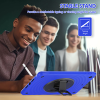 Pour iPad 10.2 pouces 9e 8e 7e génération étui en silicone robuste anti-chute pour tablette intégré dans une béquille rotative en direct