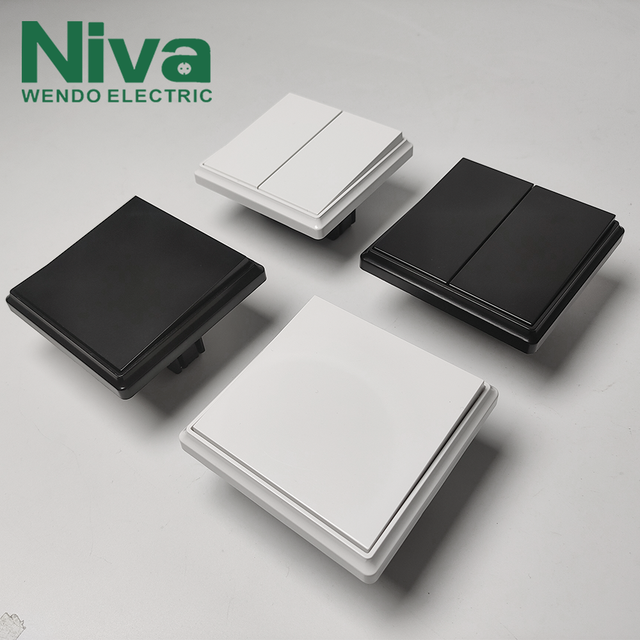 EU Standard 10A Fireproof PC Wall Light Switches 1 Gang 220-250V Easy Installation 50000 Cycle Life NIVA for Home Office