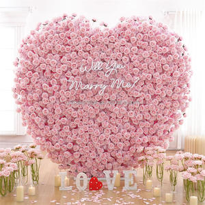 C-388 Nuovo Design Personalizzato, Decorazione a Forma di Cuore Gigante 5D 2,4m per Matrimoni, Proposte e Feste, Parete Floreale per Esterni - Product Image 1