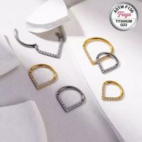 ASTM F136 Titan Wassertropfen Opal Nasenring Clicker Nasenstecker G23 Ohr Daith Helix Rook Ringe Körperschmuck