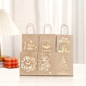 Tùy chỉnh túi giấy cho món quà giáng sinh thiết kế mới foiling Kraft Túi giấy giáng sinh Đêm Trước bên quà tặng bao bì - Product Image 5