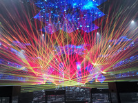 Projecteur laser de scène 8W RGB en alliage d'aluminium, contrôlé DMX512, faisceaux réglables, mélange de couleurs vibrantes, intensité variable pour DJ, clubs et soirées