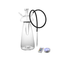 Nouveau Luxe LED Champignon Méduse Shisha Narguilé Unique Ensemble Complet Narguilé avec Verre Logo Personnalisé Miroir Transparent