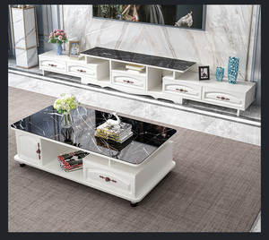 Meuble TV de luxe moderne en marbre ou bois, meuble TV rétractable et <span class=keywords><strong>table</strong></span> basse - Product Image 5