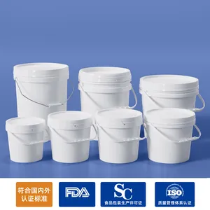 Groothandel 0.5l-50l Pp Food Grade 5 Gallon Plastic Emmer Verf Emmers Met Deksels Handvat Water Vat Plastic