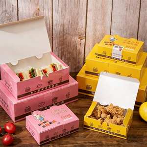 Cajas de papel para hamburguesas francesas con logo personalizado, para llevar pollo, contenedores desechables de calidad para comida rápida. - Product Image 4