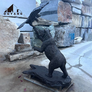 Escultura de Animales Salvajes de Cobre Fundido a Tamaño Real para Decoración de Jardín y Paisaje, Estatua de Oso y Águila en Bronce para Parques al Aire Libre - Product Image 3