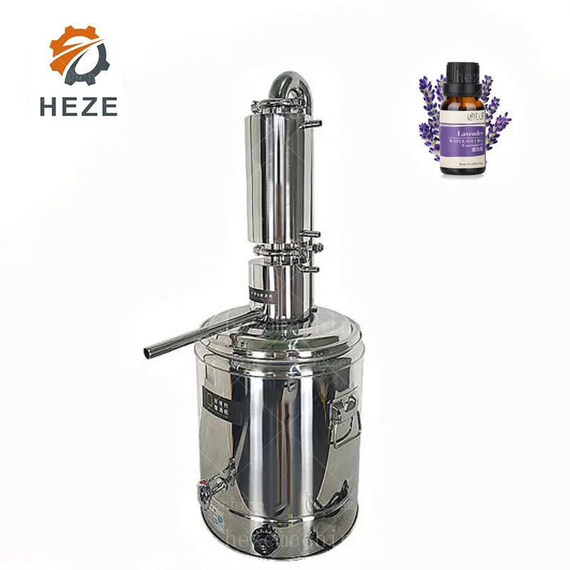Máquina destilada de acero inoxidable para Perfume, aceite esencial, extracción y destilación de agua de pino, árbol de té y rosa
