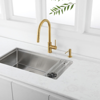 Robinet de cuisine moderne de luxe intelligent, en laiton doré, à montage sur plan, en acier inoxydable, pour la cuisine, la salle de bain et les toilettes