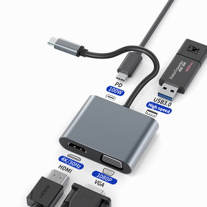 Loại C để <span class=keywords><strong>HDMI</strong></span> <span class=keywords><strong>VGA</strong></span> PD USB 3.0 Adapter Hub Docking Station cho Mac Máy tính xách tay - Product Image 1