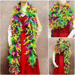 Özel 40/60/100g <span class=keywords><strong>2</strong></span> metre New Orleans Mardi Fluffy kabarık türkiye tüy Boa büyük 72 inç sahte tüy eşarp kostüm aksesuarı - Product Image 4