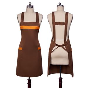 ผ้ากันเปื้อนผ้าฝ้ายทอพิมพ์ลายตามสั่ง สำหรับงานครัว ซูเปอร์มาร์เก็ต ร้านน้ำชา กาแฟ นม ชุดทำงานเชฟ 男女兼用 - Product Image 2