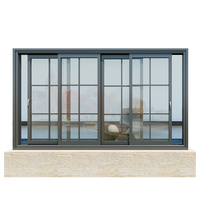 Fenêtres coulissantes en aluminium de style américain à double vitrage avec grille Fenster
