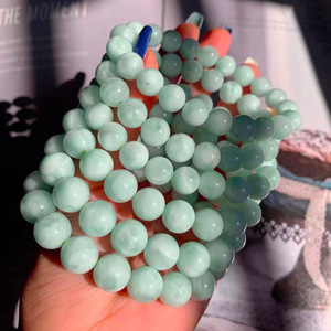 Cream Green Natural Stone String Bead Green <strong>Larimar</strong> <strong>Bracelet</strong> for Women Men Friendship Couple <strong>Jewelry</strong> - Product Image 1