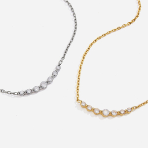 Collana Choker J&D Jewelry in Acciaio Inossidabile Color Argento con Faccina Sorridente e Zirconia Bianca Rotonda per Donne, Gioielli Resistenti all'Ossidazione - Product Image 6