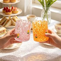 Verres à jus/vin/cocktail transparents réutilisables OrtusHome Tulip Flower Icon, 14 oz, lavables au lave-vaisselle, pour femmes, filles, maison