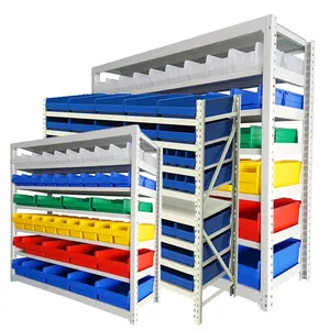 制造商工业可堆叠可重复使用的塑料悬挂式货架手提箱带分隔器用于仓库工业机架使用