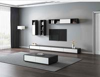 Meuble TV sur pied Meuble TV sur pied Banc TV en bois Meuble de rangement moderne avec 4 tiroirs Étagères pour salon Meubles de maison