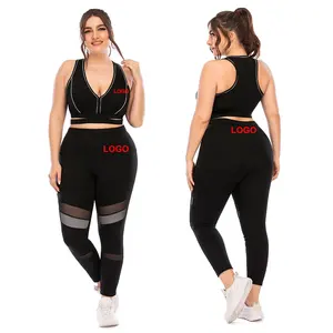 Slim fit suit gym set mulher roupas de black plus size sports bra leggings 3XL workout clothing sports wear for women fitness