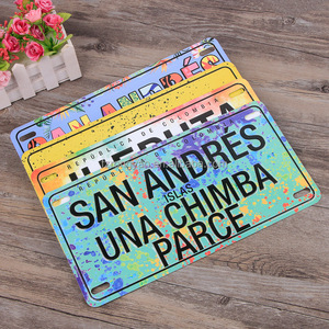 Placa de <span class=keywords><strong>Matrícula</strong></span> de Aluminio Vintage Personalizada de 12 x 6 Pulgadas, Decoración de Pared Metálica con Logotipo Impreso para Decoración de Automóviles, Tendencia 2026 - Product Image 1