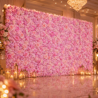 Panel Dinding Bunga Dahlia Sutra 3D Grosir 60x40cm, Latar Belakang Bunga Kepadatan Tinggi untuk Gapura Pernikahan, Panggung, dan Photo Booth