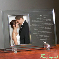 Cadre photo en verre transparent pour couple, gravure optique, sublimation, vente en gros