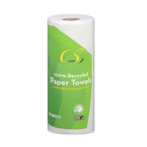 Rollo de toalla de papel de cocina ecológico desechable altamente absorbente en relieve personalizado de gran venta