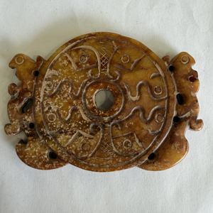 Liontin naga batu Birma ungu alami mainan ukiran buatan tangan seni rakyat - Product Image 3