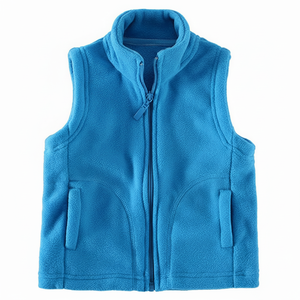 Men's Casual Lightweight Breathable Eco-Friendly Full-Zip Fleece Vest <b>Winter</b> Sports Turn-down Collar Canvas Logo <b>Decoration</b> - Product Image 1