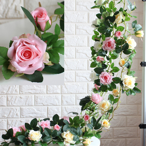 Vente chaude 110cm guirlande de roses artificielles pour la décoration de la maison pour l'obtention du diplôme fête des pères fête des mères célébrations de pâques - Product Image 5