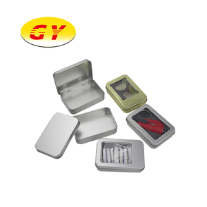 Promotional Small Rectangle Metal Tin Box With PVC Window