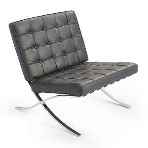 Sillón Clásico <span class=keywords><strong>Barcelona</strong></span> de Venta Directa de Fábrica, Estructura Curva de Acero Inoxidable, Sillón Individual de Descanso para Villa, Hotel u Oficina - Product Image 1