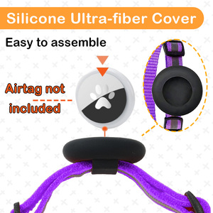 <span class=keywords><strong>Collar</strong></span> Reflectante de Nailon Multicolor Antipérdida para Mascotas con Soporte de Cuero Ultrafibra para Airtag, Suministro Directo de Fábrica - Product Image 4