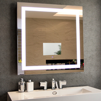 Miroir de salle de bain moderne sans cadre avec éclairage frontal LED Smart TV 3000-6000K, interrupteur tactile, indice de protection IP44, haut de gamme pour hôtel
