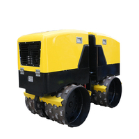 Rouleau compresseur vibrant à double tambour de 1,6 tonne pour asphalte, télécommandé, 24 CV, avec moteur diesel