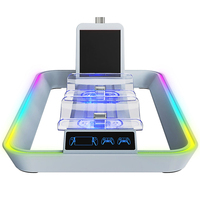 Station de charge multifonctionnelle 3 en 1 avec lumière LED RVB, double contrôleur, support de base pour manette PS5, console de jeu PS Portal
