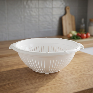 Grand égouttoir et passoire de cuisine en plastique blanc de Turquie - Product Image 3