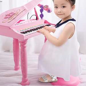 37 Touches Clavier Électrique <span class=keywords><strong>Piano</strong></span> Orgue Rose Multifonction Musique Éducative Jouet <span class=keywords><strong>Piano</strong></span> Avec Microphone - Product Image 3