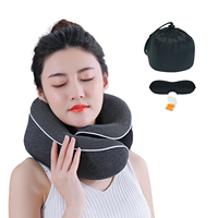 Oreiller de voyage ergonomique en mousse à mémoire de forme 2025 amélioré, portable, imperméable, à rebond lent, en forme de U, respirant et doux pour le soutien du cou
